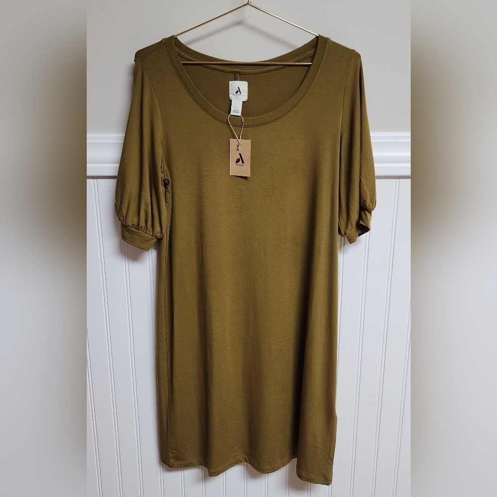 Amazon Aware Modal Elbow Length Puff Sleeve T-Shirt Dress Small - New With Tag